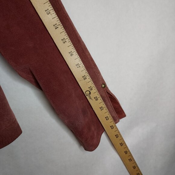 Live a Little Suede Leather Jacket Women's M Rose Pink Snap Front Lined Y2K VTG - Picture 11 of 16